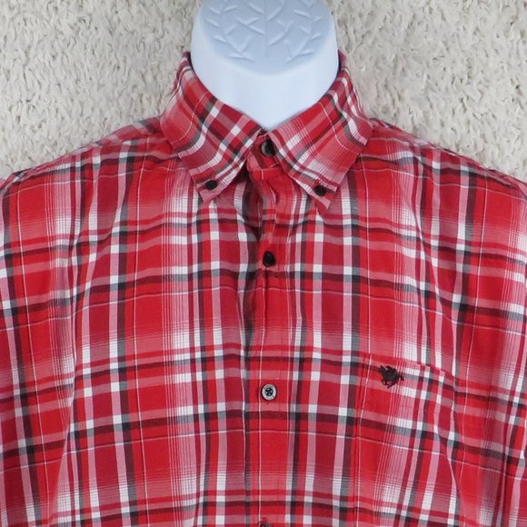 Kings Club* Men's Short Sleeve Button Down Curved Hem Chest Pocket Shirt~ Medium - Picture 5 of 14